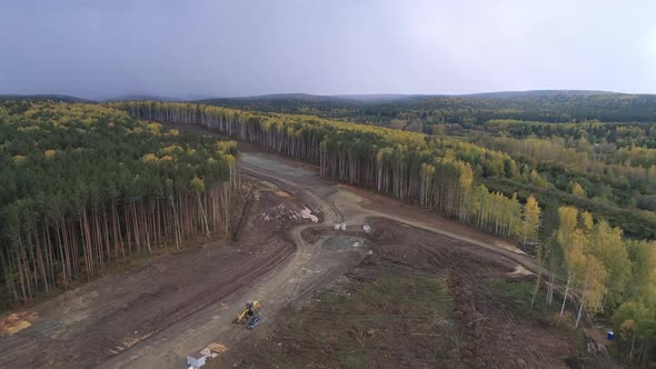 Construction of a new road in the forest area 04