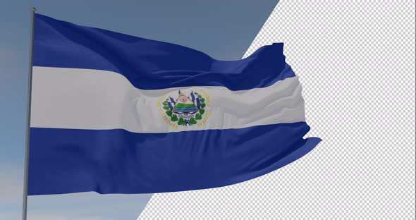 flag Salvador patriotism national freedom, seamless loop, alpha channel
