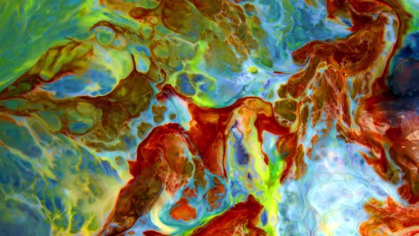 Close Up Of Abstract Colorful Fluid Paint Background Textured 46