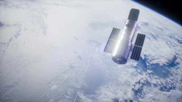Hubble Space Telescope Orbiting Earth alt