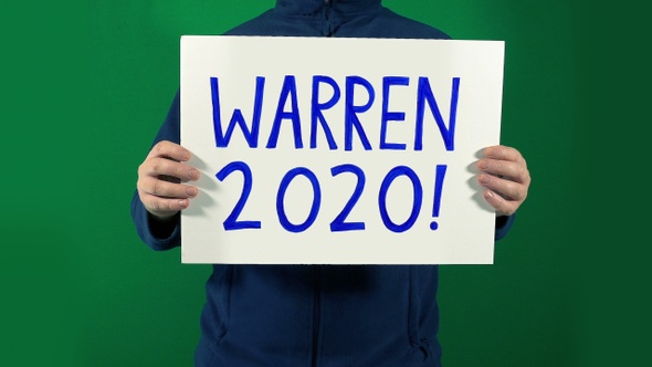 2020 Presidential Candidates - Sign Held Up With Alpha Matte