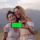 Close Up Portrait of Two Happy Smiling Beautiful Asian Female Tourist Standing in Mountains and - VideoHive Item for Sale