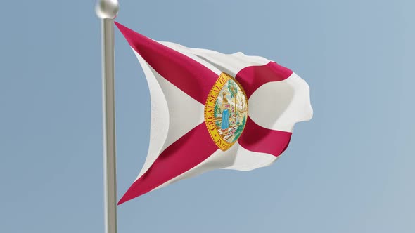 Florida flag on flagpole.
