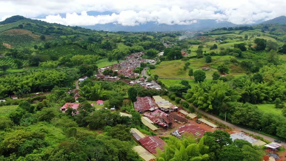 Coffee town in the mountains of Colombia