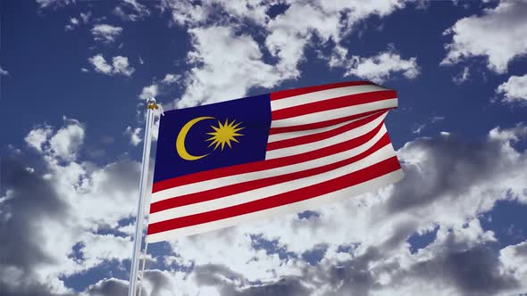 Malaysia Flag With Sky
