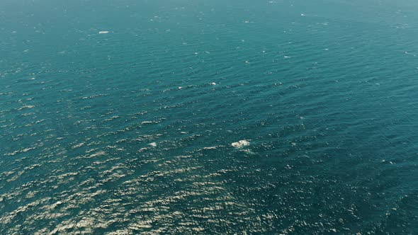 Blue Surface of the Sea Top View