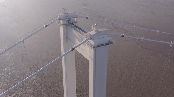 The Severn Bridge Connecting England and Wales Aerial View