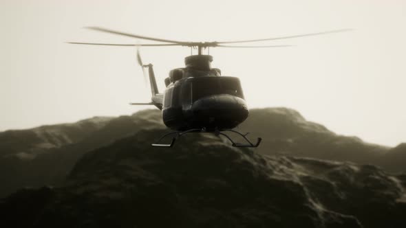 Slow Motion United States Military Helicopter in Vietnam alt