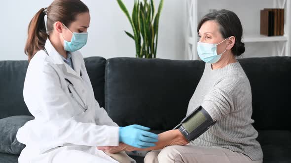 A Nurse Visits a Female Patient at Home