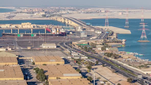 New Sheikh Khalifa Bridge in Abu Dhabi Timelapse United Arab Emirates