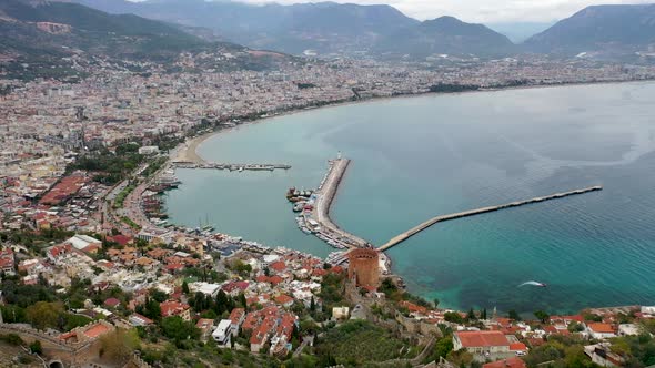 Alanya Castle Alanya Kalesi Aerial View of Mountain