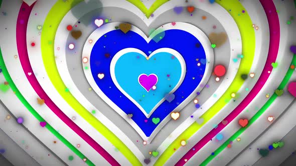 Colorful Hearts Loop Background