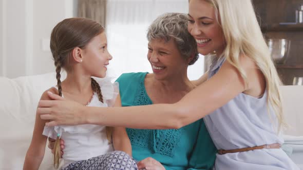 Happy family in a house