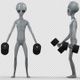 Alien Doing Dumbbell Bicep Curls - VideoHive Item for Sale