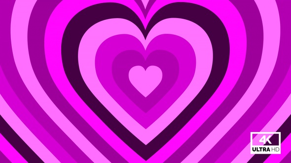 Pink Heart Tunnel Colorful Love Shape 4K TikTok Trend Dj Background Looped V7