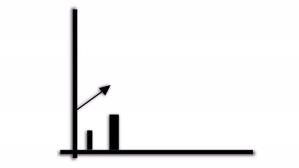 White Color Background Business Graph Following Arrow Line alt