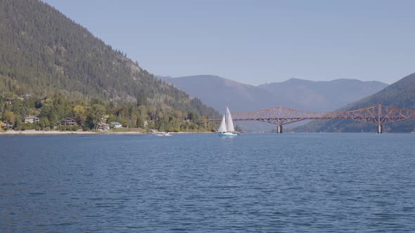 Big Orange Bridge in Nelson BC Canada