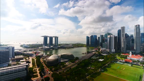 Time lapse of Building in Singapore city