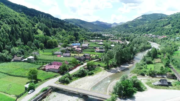 Aerial Mountains Neighborhood 4k