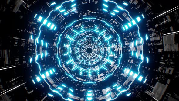 Abstract Sci Fi High Technology Tunnel 4K 01