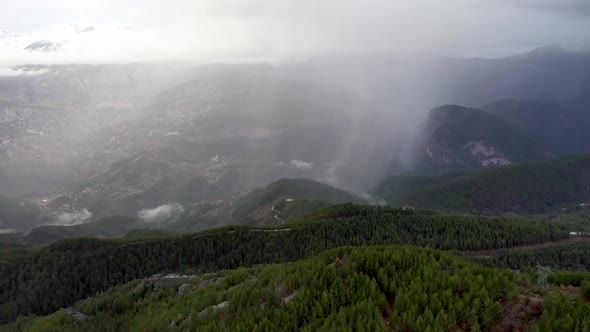 Rain in the Mountains Aerial View 4 K