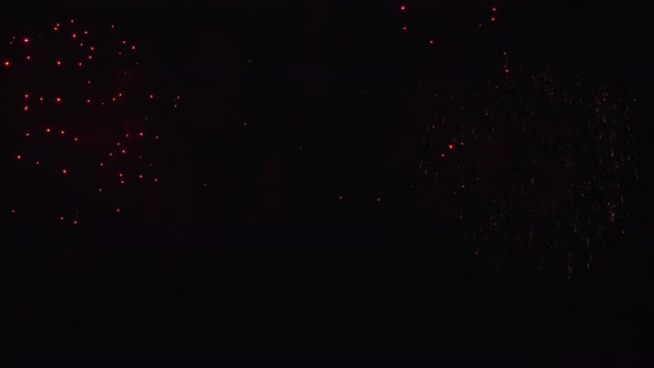Multiple Fireworks at Night