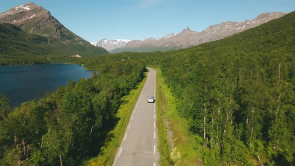 Exploring the road less travelled in Northern Norway, aerial view