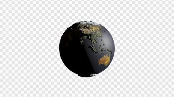 Earth Globe Rotate with Alpha Channel - 4K - Looped