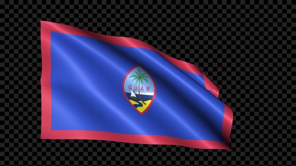 Guam Flag Blowing In The Wind
