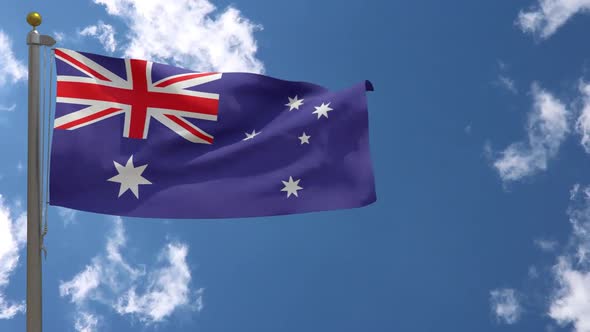 Australia Flag On Flagpole