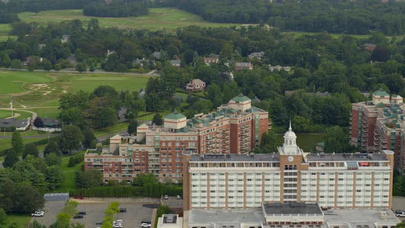 Flying Over Hotel and Condominiums at Garden City Long Island