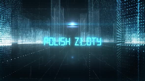 Skyscrapers Digital City Currency Polish Zloty