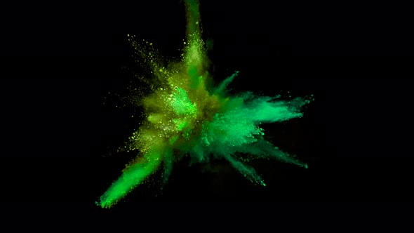 Color Powder Explosion Isolated on Black Background