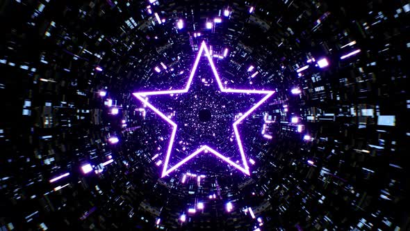 Rotating Purple Star Ring Light VJ Background Loop 4K