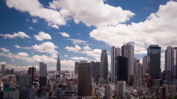 Clouds Over Shinjuku Skyline Time Lapse