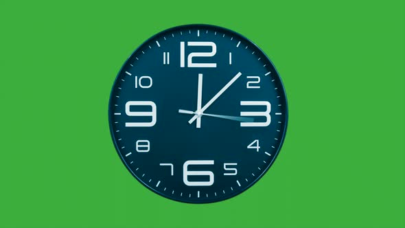 Modern Light Blue Clock Face Moving Fast Forward