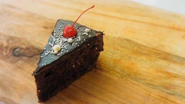 Cherry and Chocolate Cake on a Retro Baking Tray