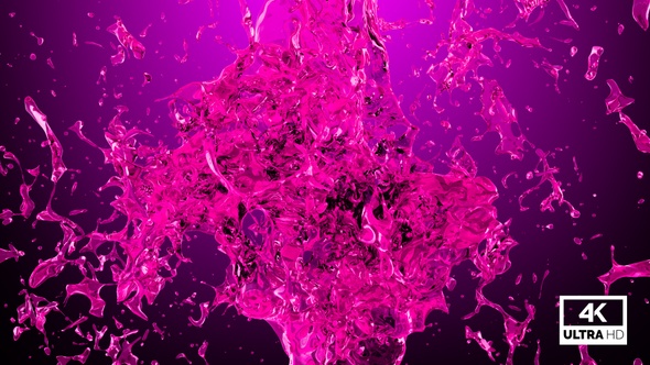Pink Water Splash Collision