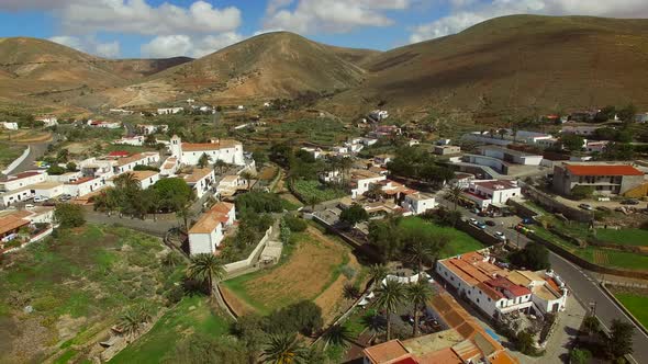Aerial view of the small Betancuria village in Fuerteventura, Canary Islands.