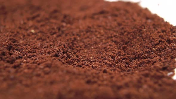 Texture of freshly ground arabica coffee. 