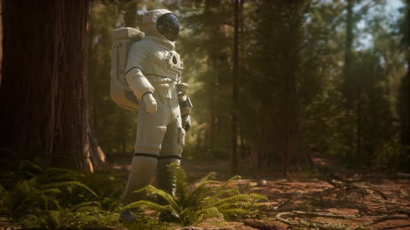 Lonely Astronaut in Dark Forest