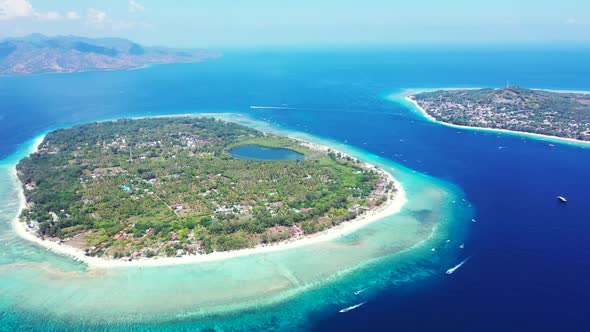 Aerial view texture of marine tourist beach time by blue water with white sand background of a dayou