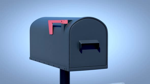 Animation of letters delivery incoming into a mailbox and filling it out. HD