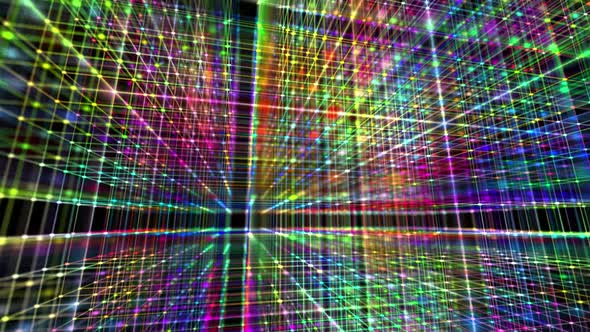 Abstract Colorful Digital Technology Grid