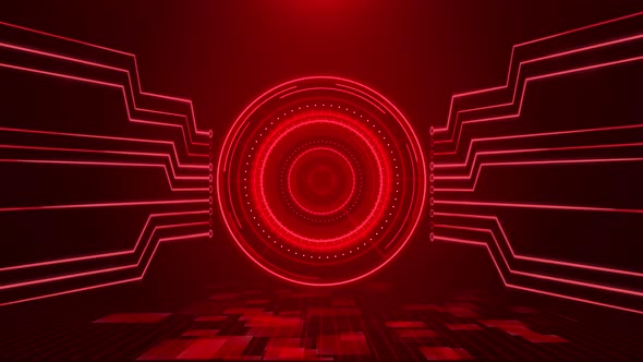  Digital Hight technology abstract science sci-fi data red light .