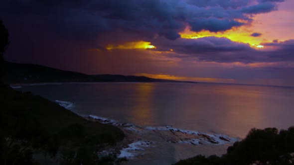 Sunrise Clouds Over Ocean