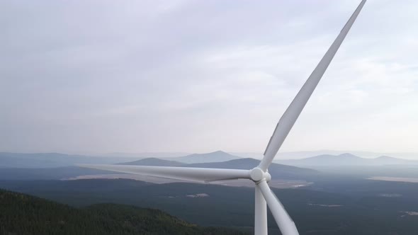 Aerial shot of a wind farm