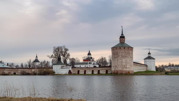 Towers of the fortress and walls of the Kirillo-Belozersky Monastery. Russia