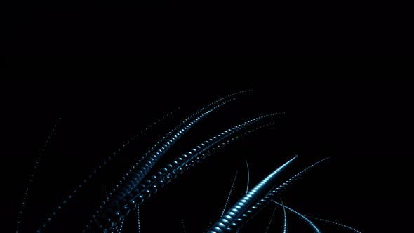 Abstract Background with Alien Tentacles Spinning on a Black Background