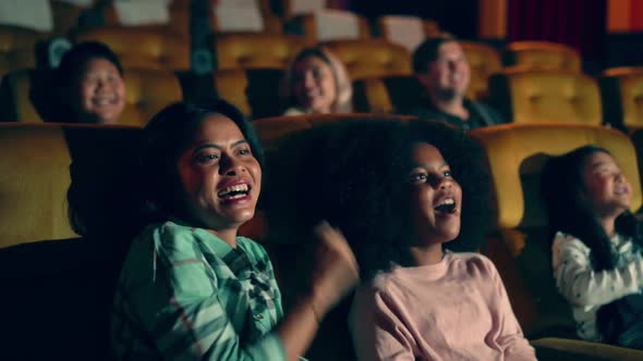 People Audience Watching Movie in Cinema Theater